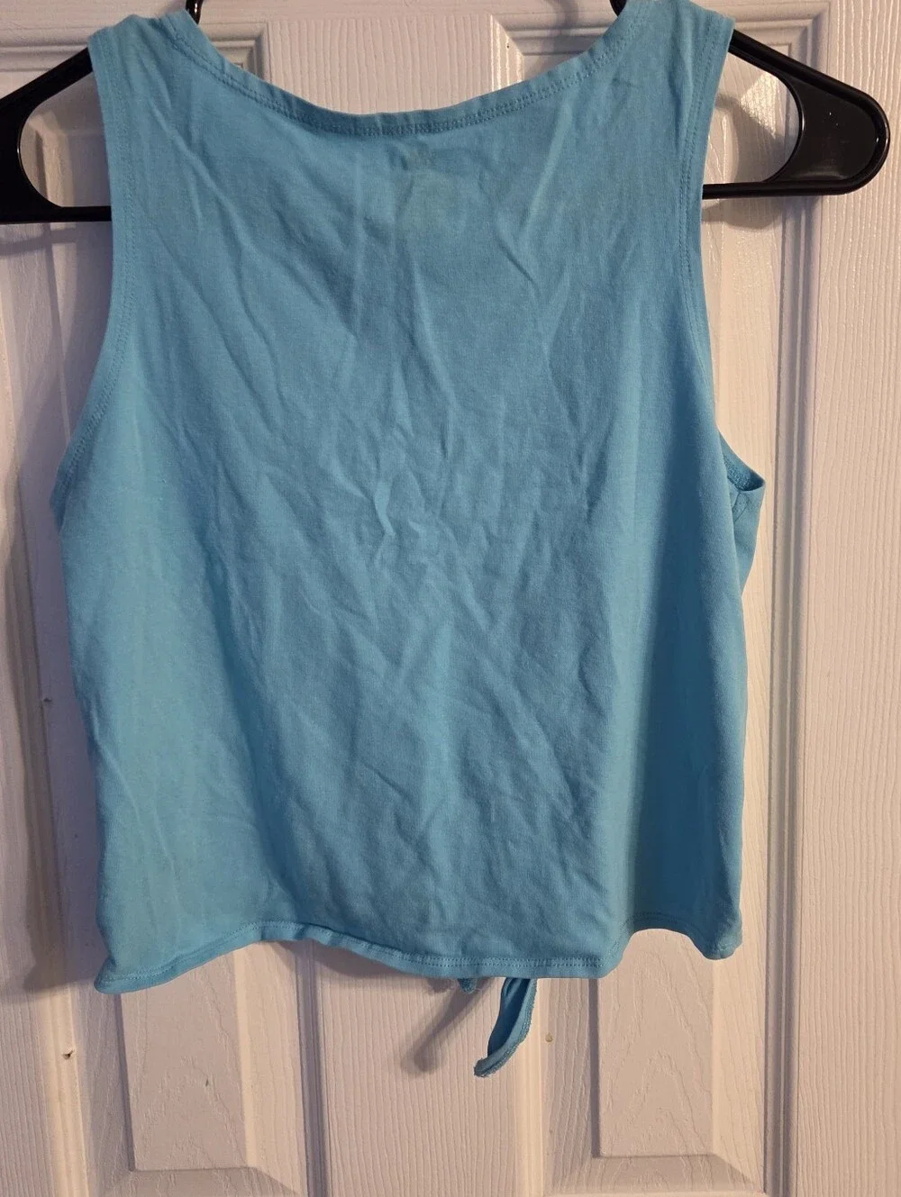 ​H&M Girls' Organic Cotton Light Blue Tie-Front Tank Top - Size 12-14Y